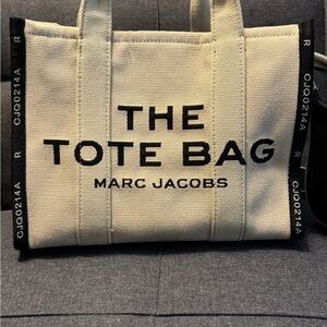 Marc Jacobs Cream and Black Canvas Tote